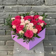 Цветочная композиция из Розы в коробке в Константиновске