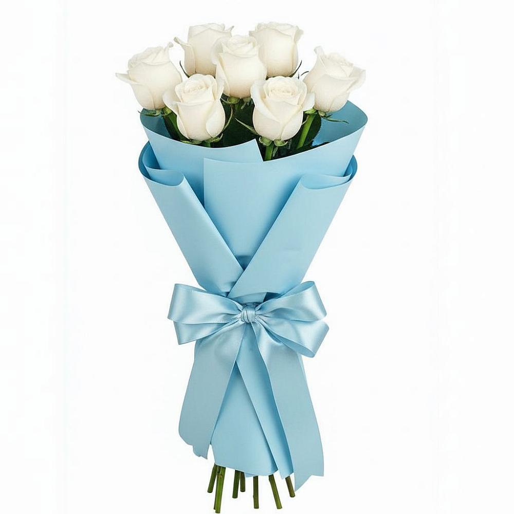 Букет 7 белых роз Проуд в Константиновске