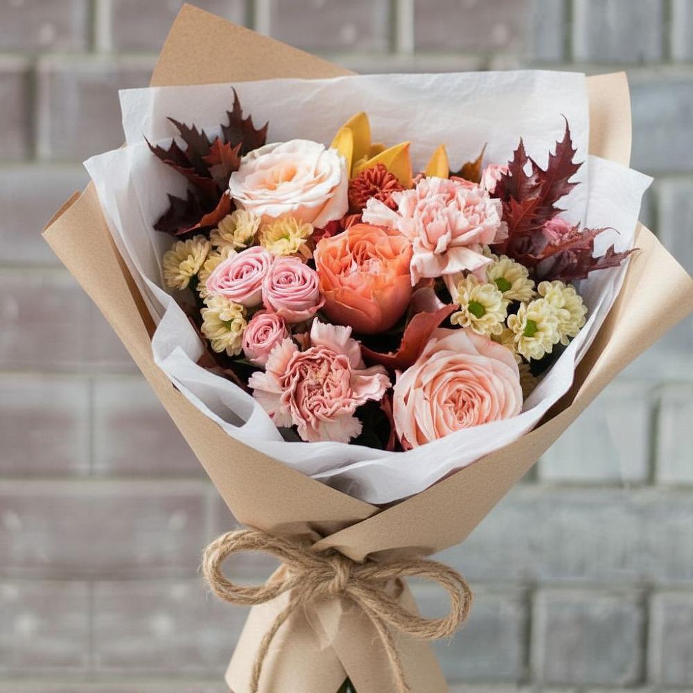 Букет цветов из: Гвоздики, Хризантемы и Розы в Константиновске