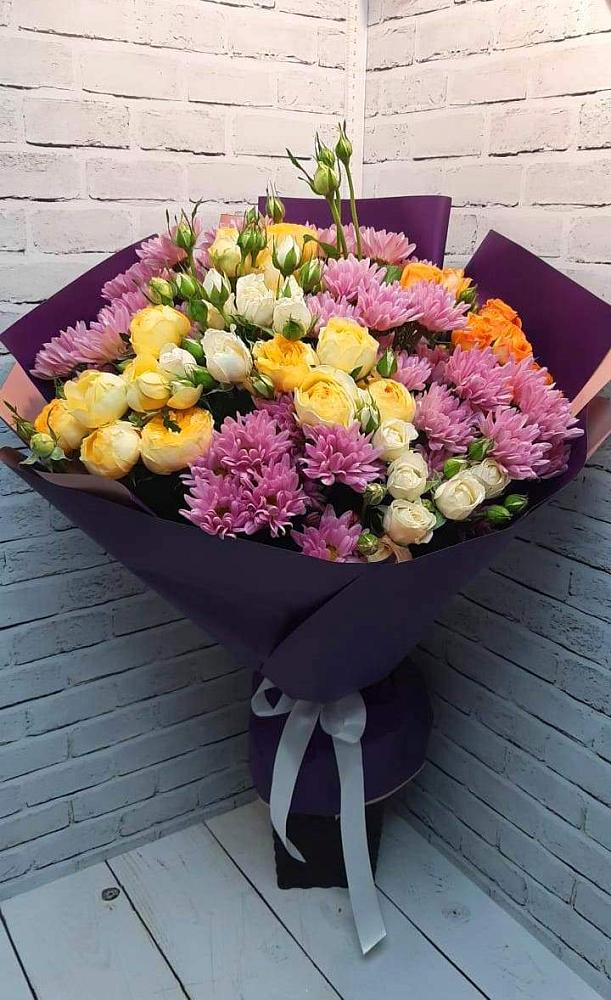 Букет цветов из: Хризантемы и Розы в Константиновске