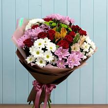 Букет цветов из:  Розы, Хризантемы и Альстромерии в Константиновске