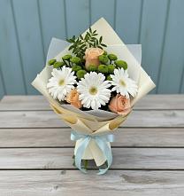Букет цветов из:  Герберы, Розы и Хризантемы в Константиновске